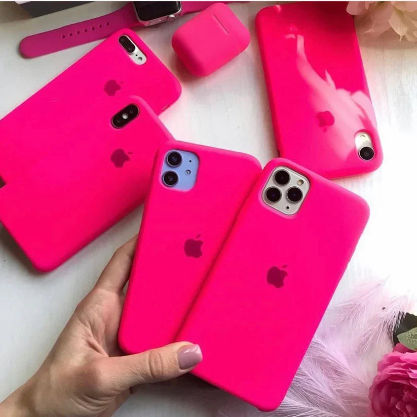 Premium Quality Neon Pink Silicone Case With Padding Inside