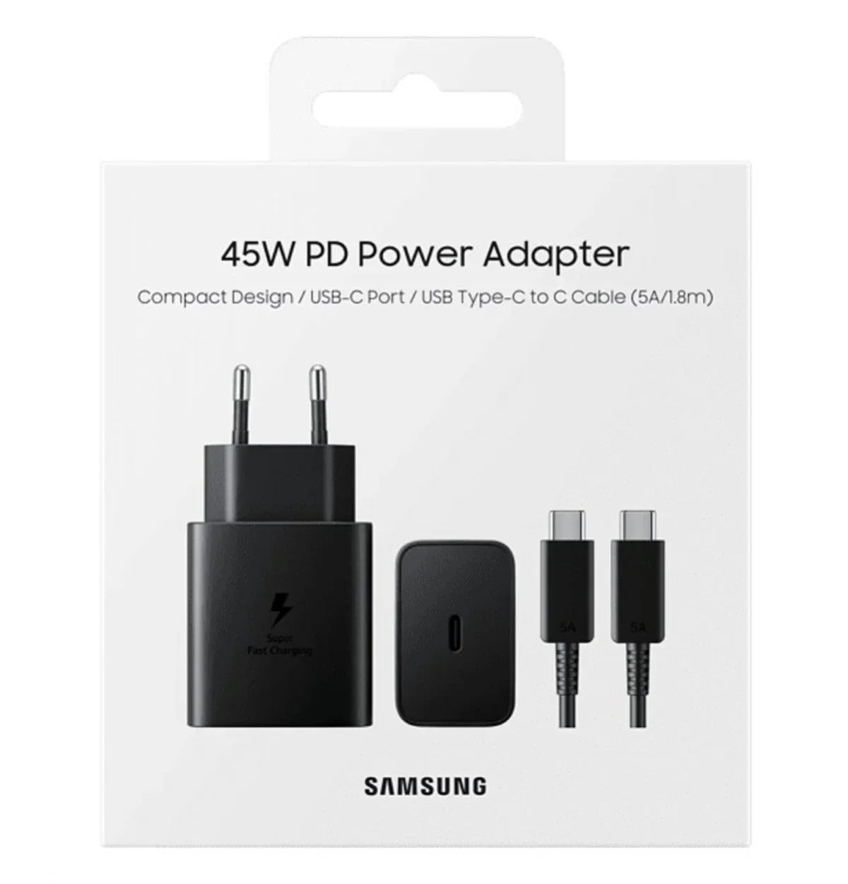 Samsung Super Fast 2 Pin Travel Adapter With C Type Cable (45W)