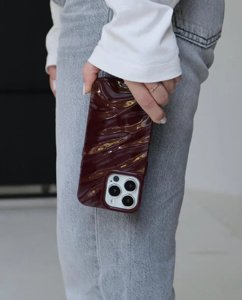 Cherry Burgundy Waves Phone Case