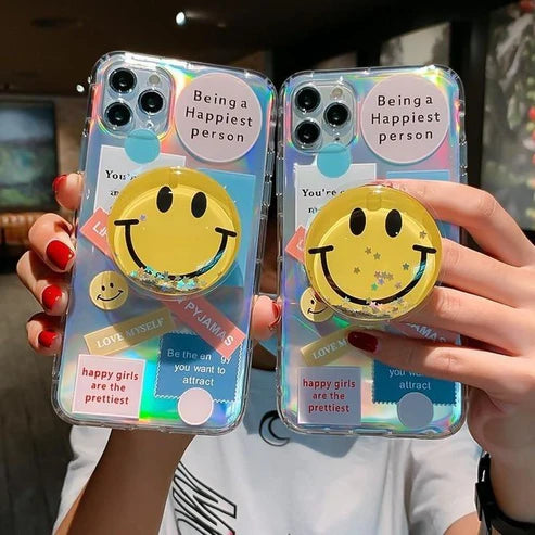 Emoji Glitter Pop Socket Phone Case