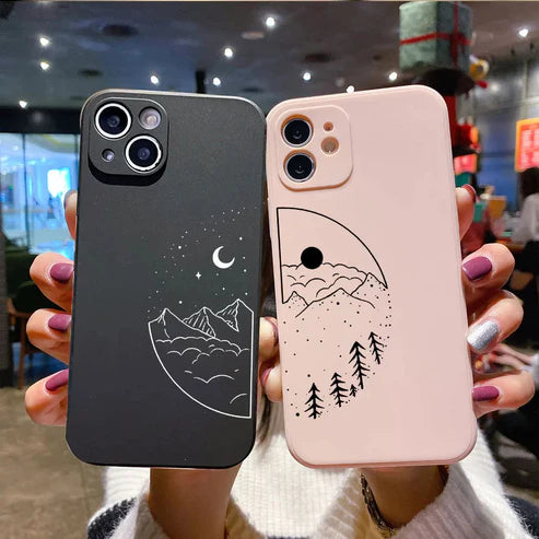 Moon & Sun Drawing Pair Printed Cases