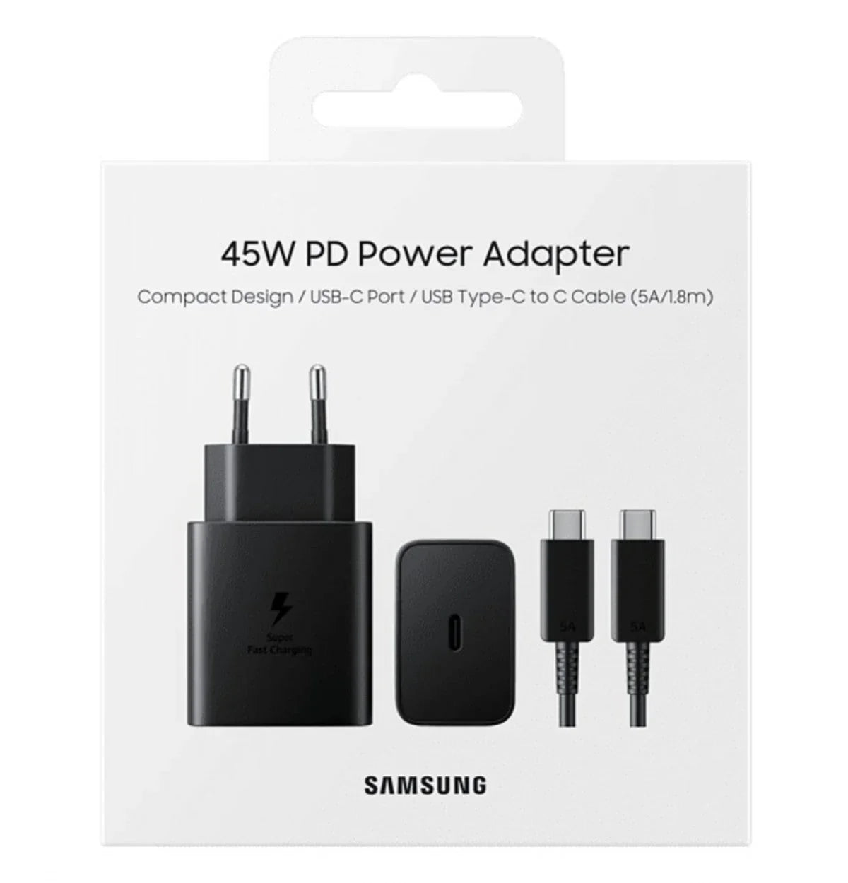 Samsung Super Fast 2 Pin Travel Adapter With C Type Cable (45W)