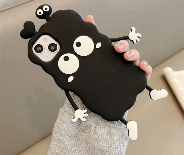 3D Black Eyes Cartoon Case