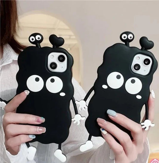3D Black Eyes Cartoon Case
