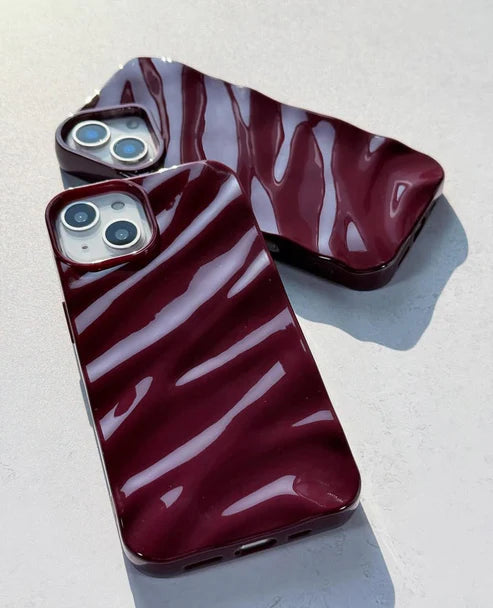 Cherry Burgundy Waves Phone Case