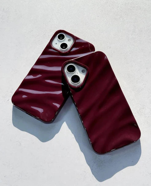 Cherry Burgundy Waves Phone Case