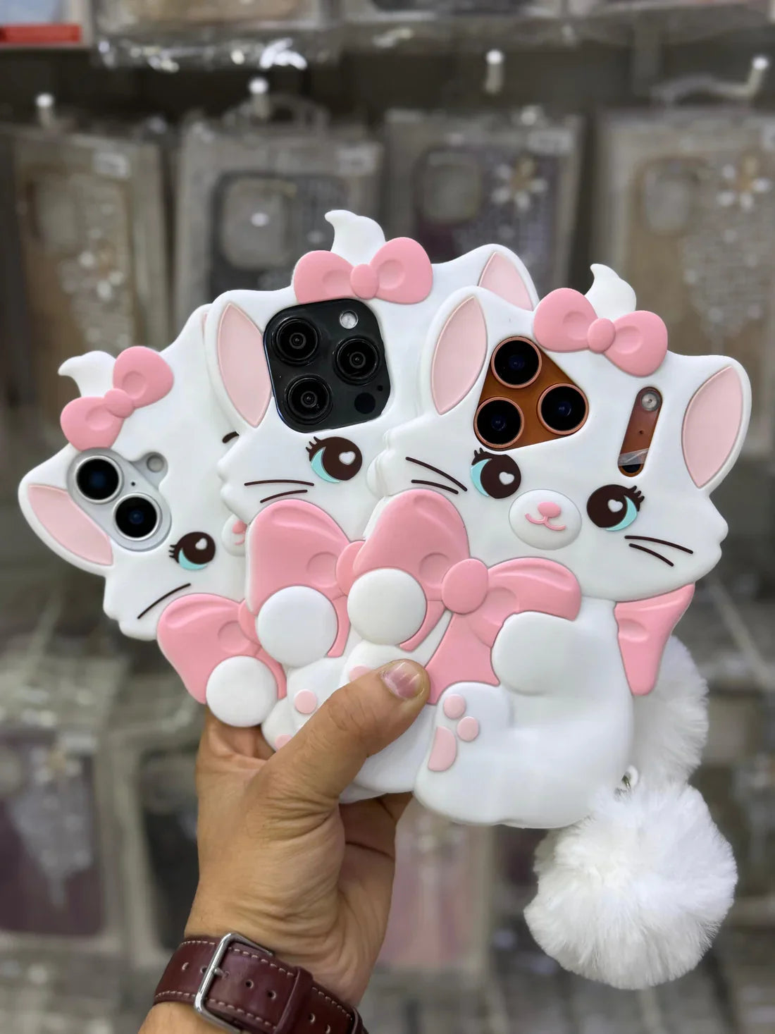 3D Marie Cat Case With Furr Ball (NEW)