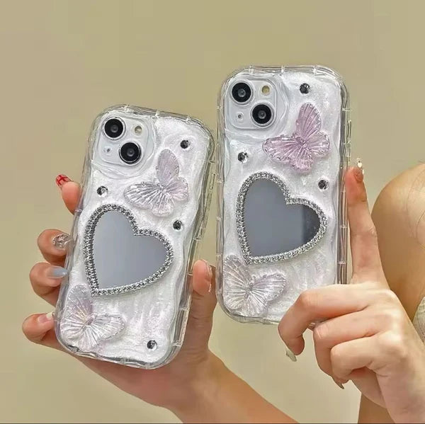 New luxury  Heart Mirror Phone Case