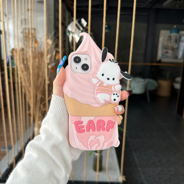 3D Pink Ice Cream Cartoon Case
