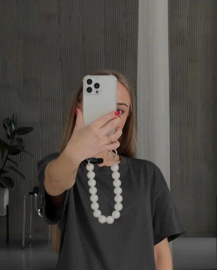 New Transparent Down Pearl Chaine Case