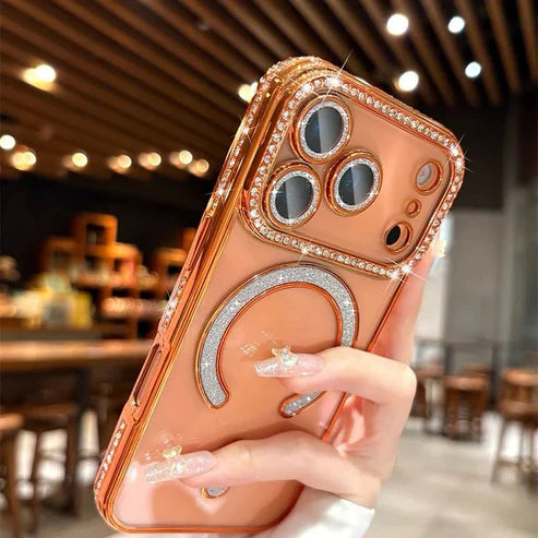 Cosmic Orange Diamond Stones Magsafe Case