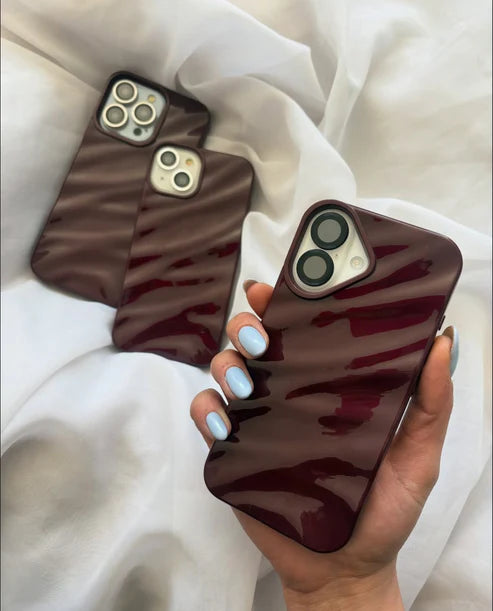 Cherry Burgundy Waves Phone Case